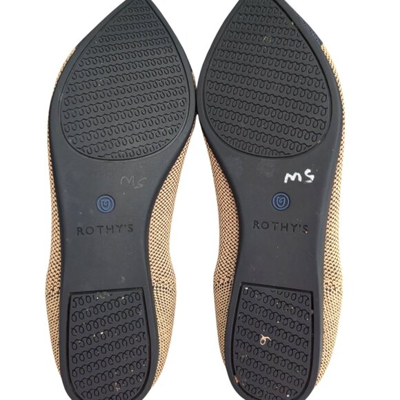 Rothy's Womens Size 6.5 Tan Black The Point Dune Cap Toe Slip On Loafer Flats - Picture 4 of 9